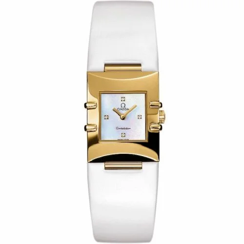 Omega Constellation Quadra Quartz 19.3 Yellow Gold / MOP 1631.7656. (16317656)